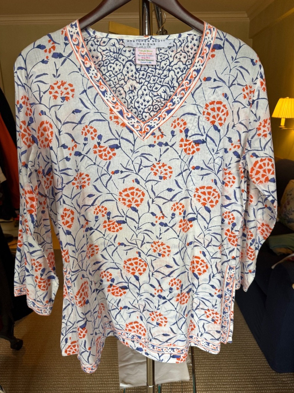 Vintage Gretchen Scott Designs floral tunic blouse